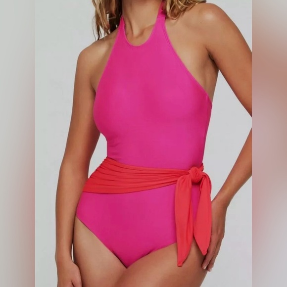 HERMOZA Genevieve One Piece in Rosa E Rosso - Picture 1 of 6
